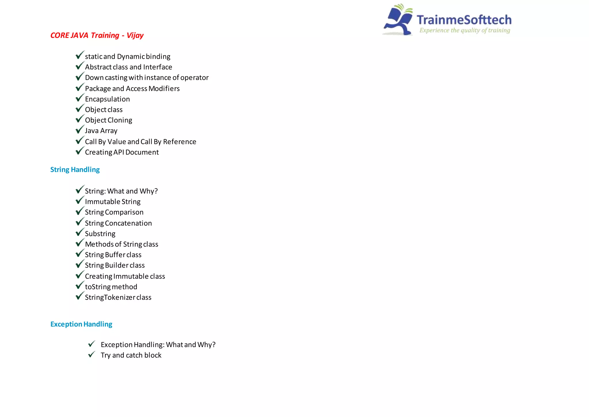 Core java training - Trainmesofttech | PPT