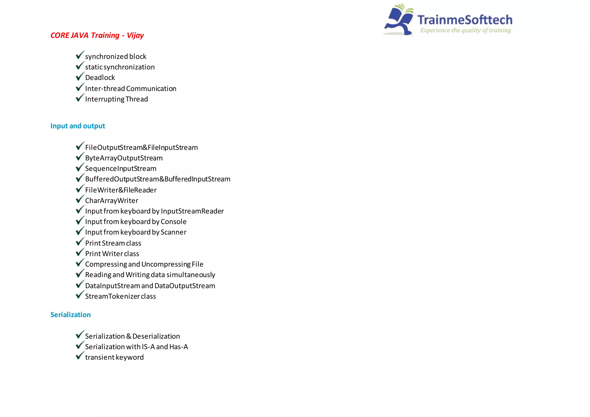 Core java training - Trainmesofttech | PPT