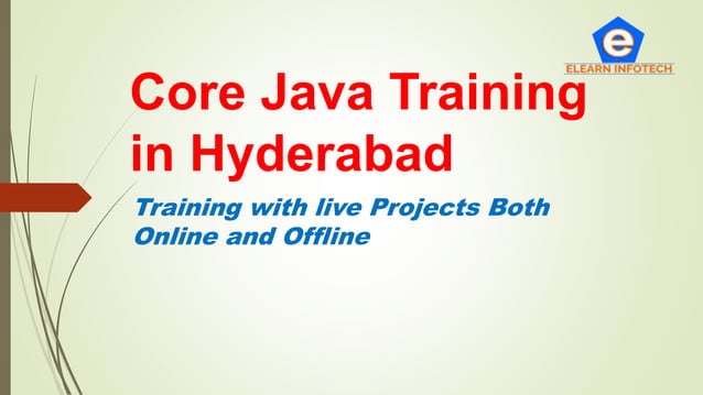 Core Java Training in Hyderabad | PPT