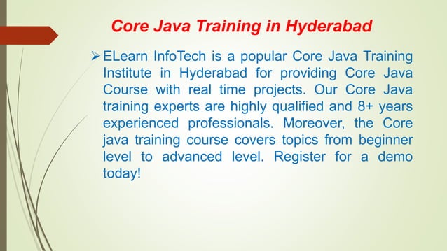 Core Java Training in Hyderabad | PPT