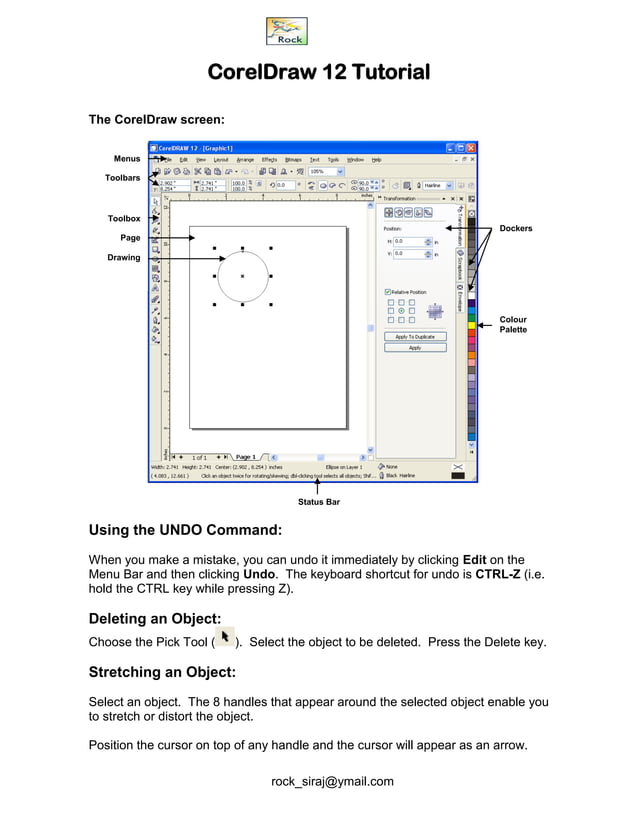 Corel draw 12 notes | PDF | Drawing and Sketching | Arts and Crafts