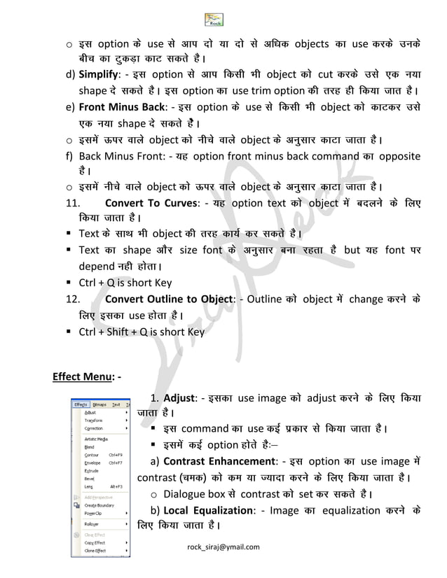 Corel draw 14 hindi notes