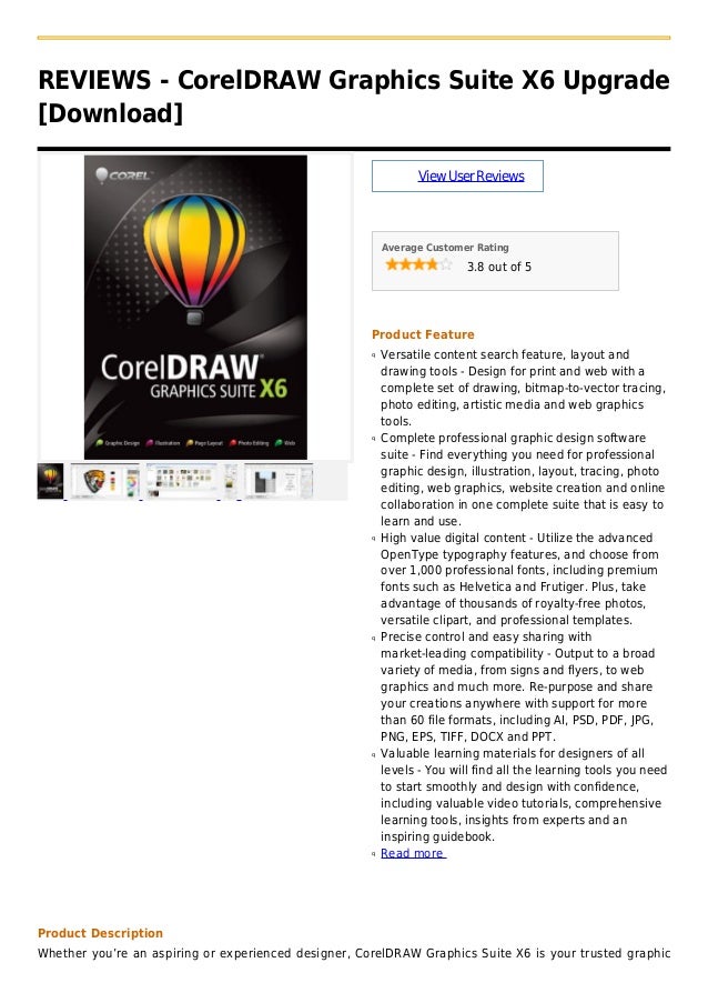 Corel draw graphics suite x6 upgrade [download]