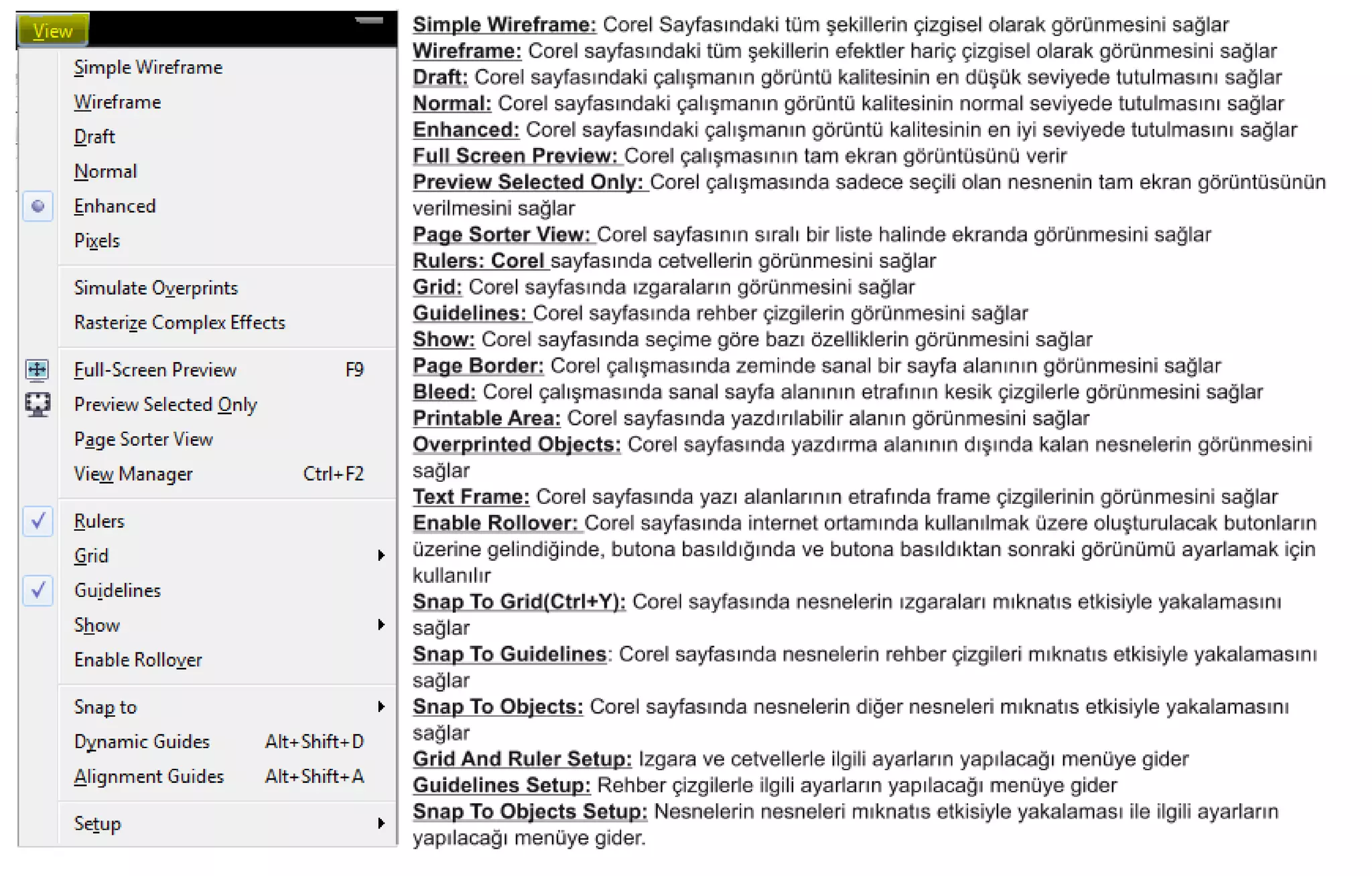 Coreldraw x5_x6_Menüler
