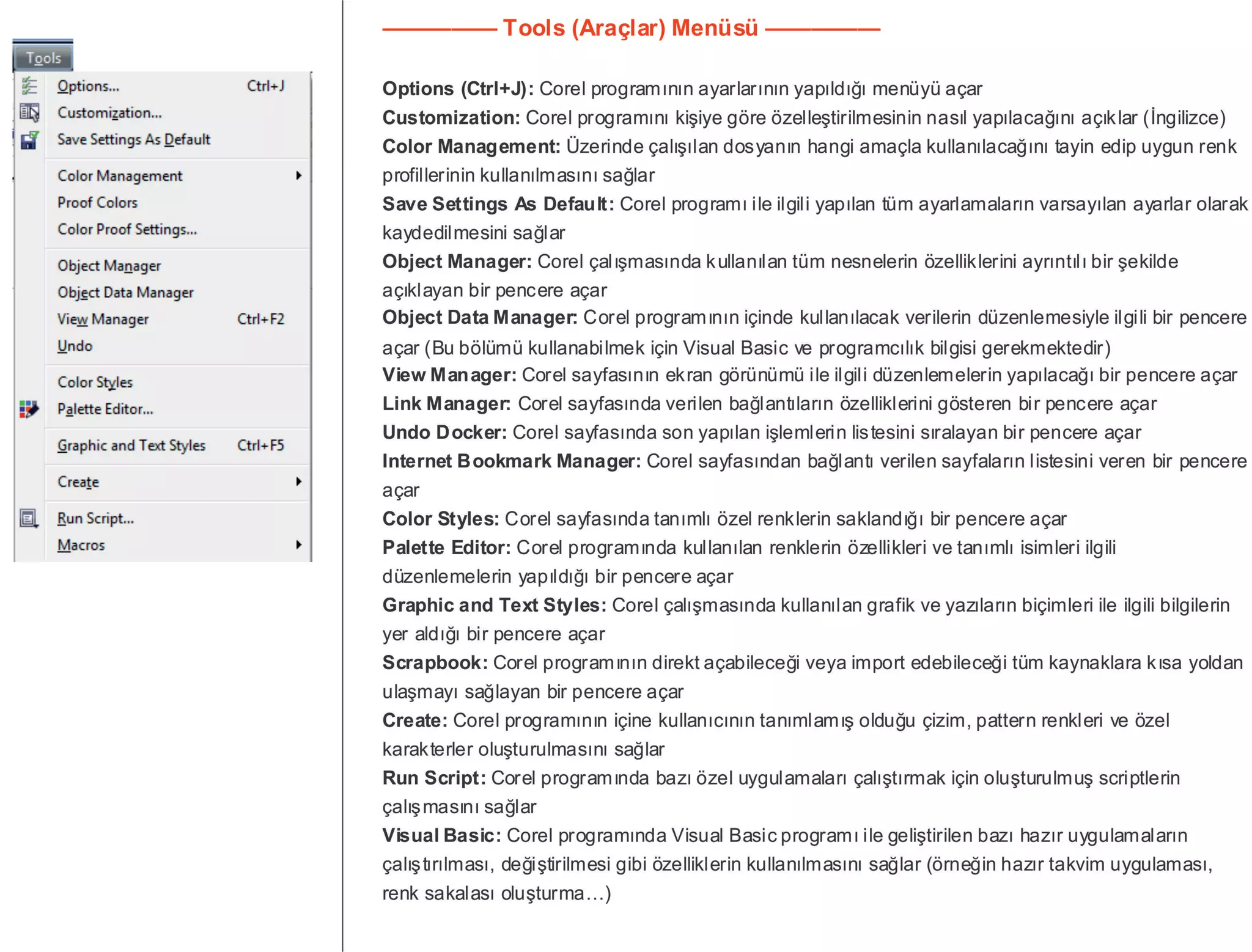 Coreldraw x5_x6_Menüler