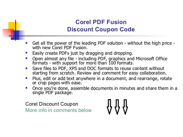 Corel pdf fusion discount coupon code