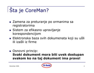 Coreman   Prezentacija