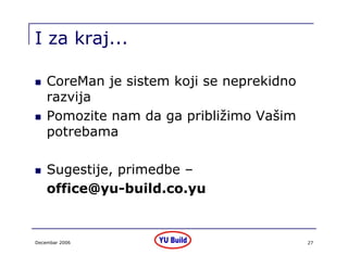 Coreman   Prezentacija