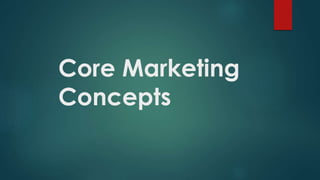 Core Marketing
Concepts
 