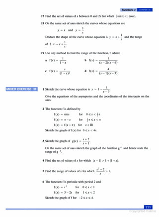 Core mathematics for advanced level - Functions | PDF