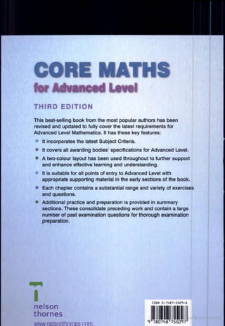 Core maths for a level 3rd edition by l.bostock, s.chandler