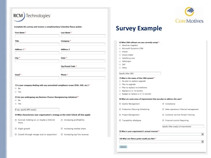 coremotives surveys for microsoft dynamics crm