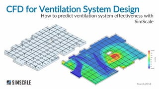How to predict ventilation system effectiveness with
SimScale
March 2018
CFD for Ventilation System Design
 