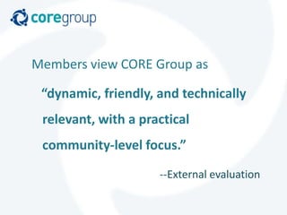 CORE Group Overview | PPSX