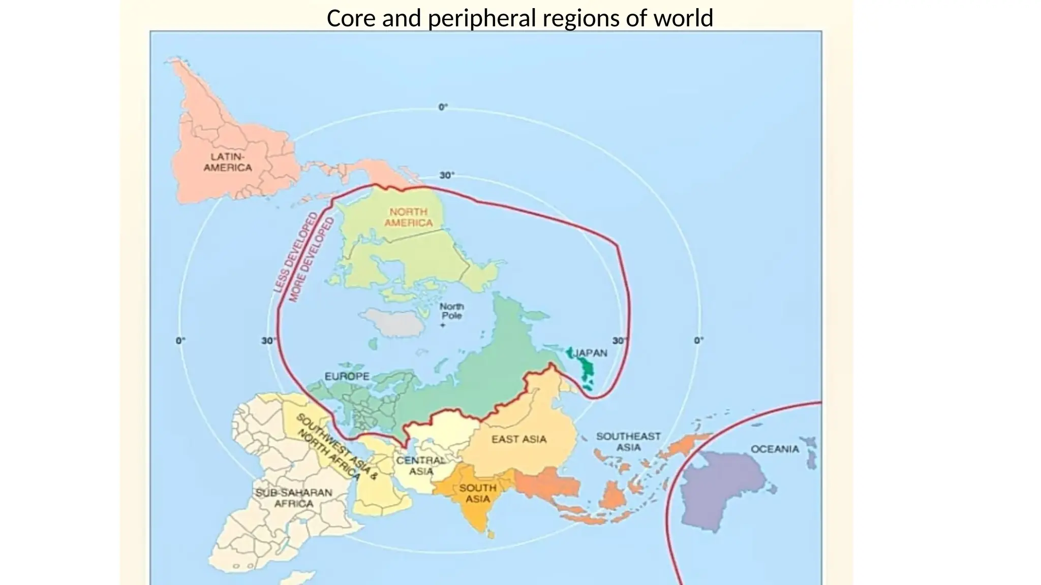 Core and peripheral regions of world
 
