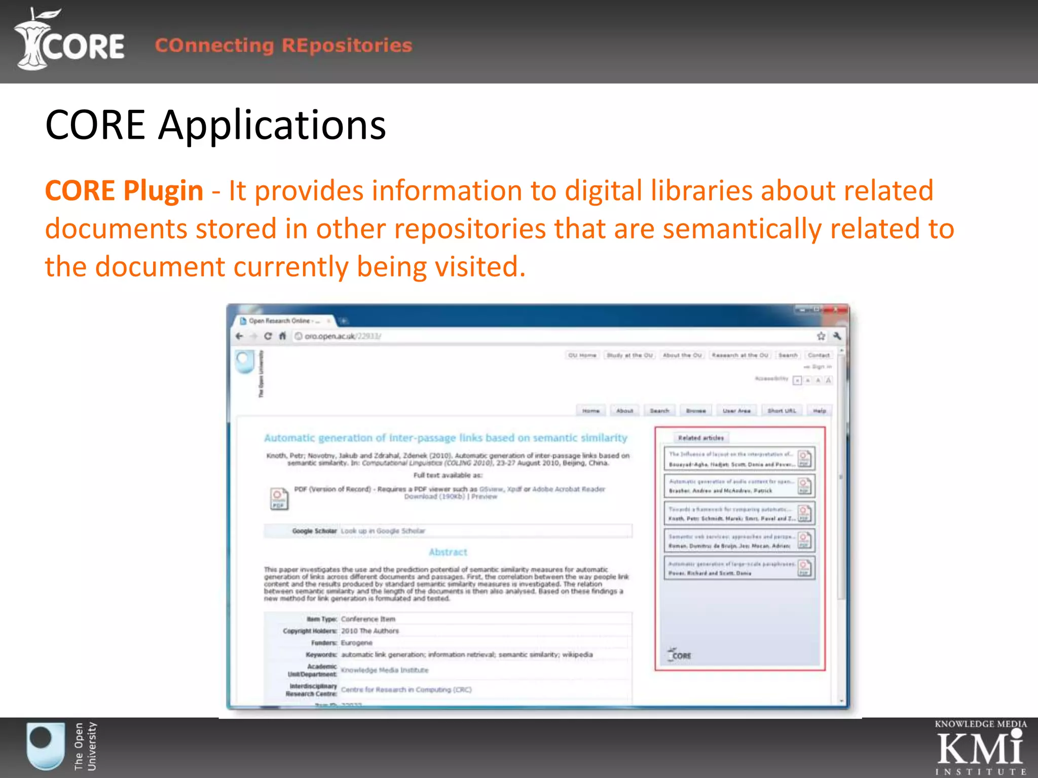 OAI Linked Data repositoryCORE Data Schema