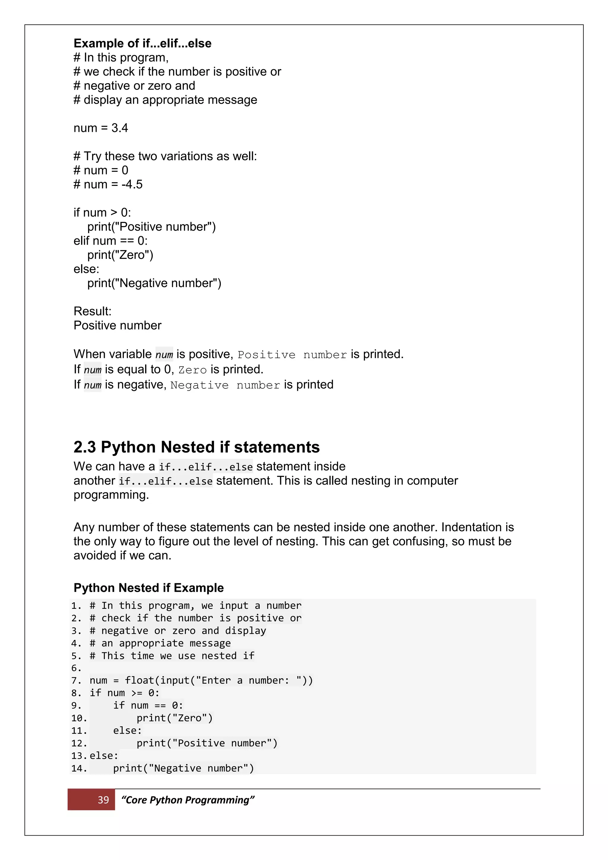 Core python programming tutorial | PDF