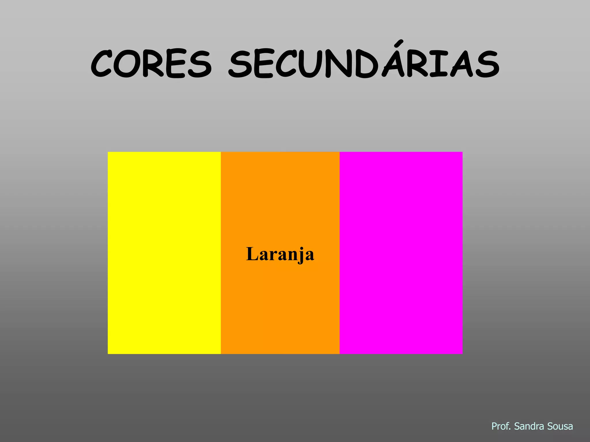 CORES SECUNDÁRIAS
Laranja
Prof. Sandra Sousa