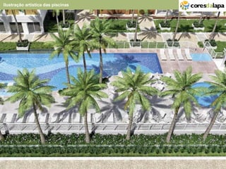                                                                                                                                                                                                                         Ilustração artística das piscinas  