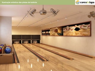                                                                                                                                                                                                                          Ilustração artística das pistas de boliche  