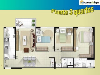 Planta 3 quartos 