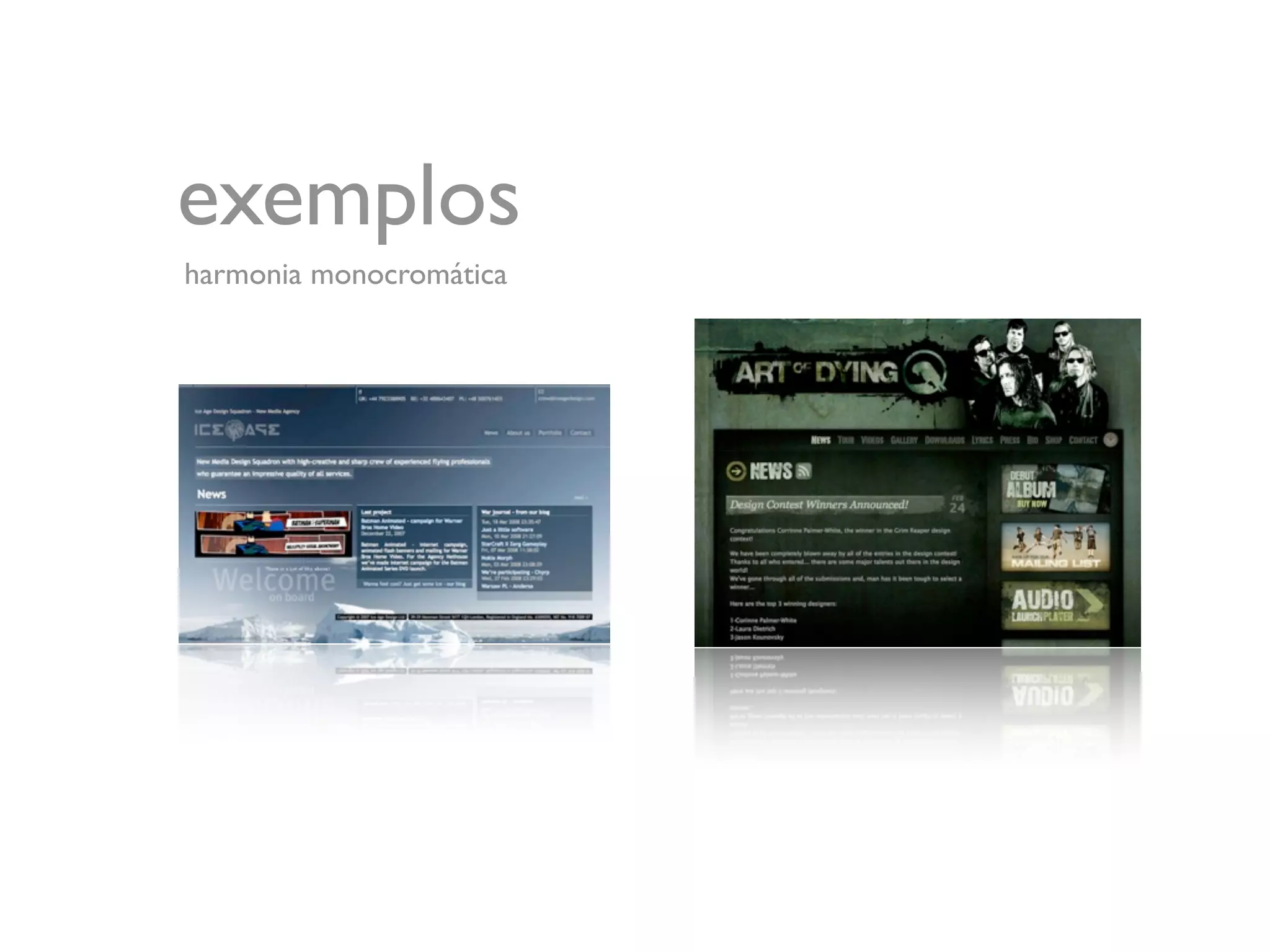 exemplos
harmonia monocromática
 