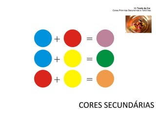 CORES SECUNDÁRIAS >> Teoria da Cor  Cores Primárias Secundárias e Terciárias 