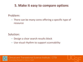UCSF Cores Search 2.0: Design Strategy Overview