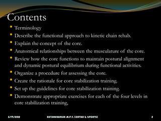 Core stability PPT