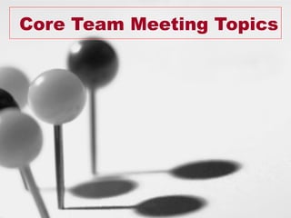 Core Team Meeting Topics 