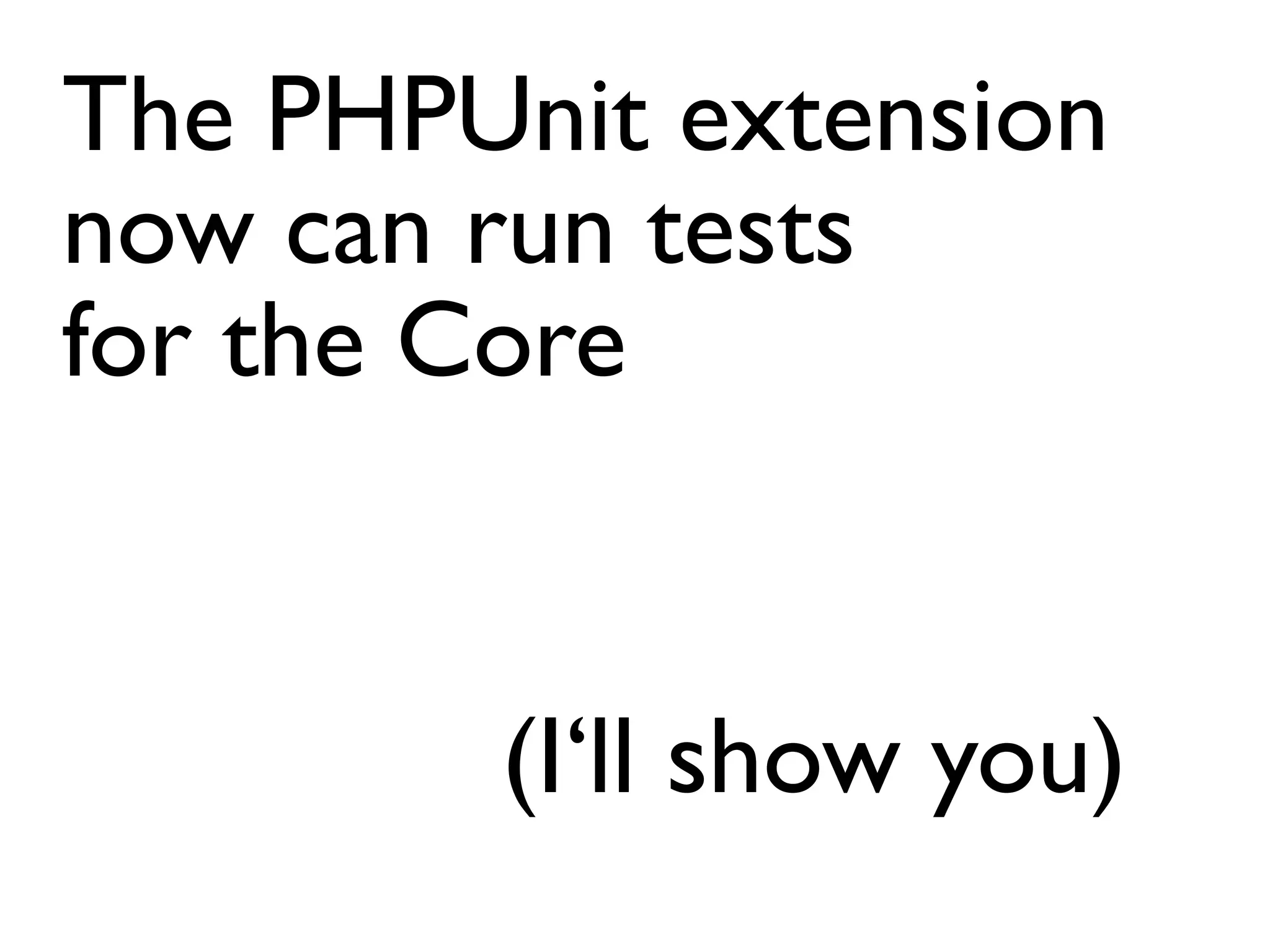 Unit testing for the TYPO3 4.x core