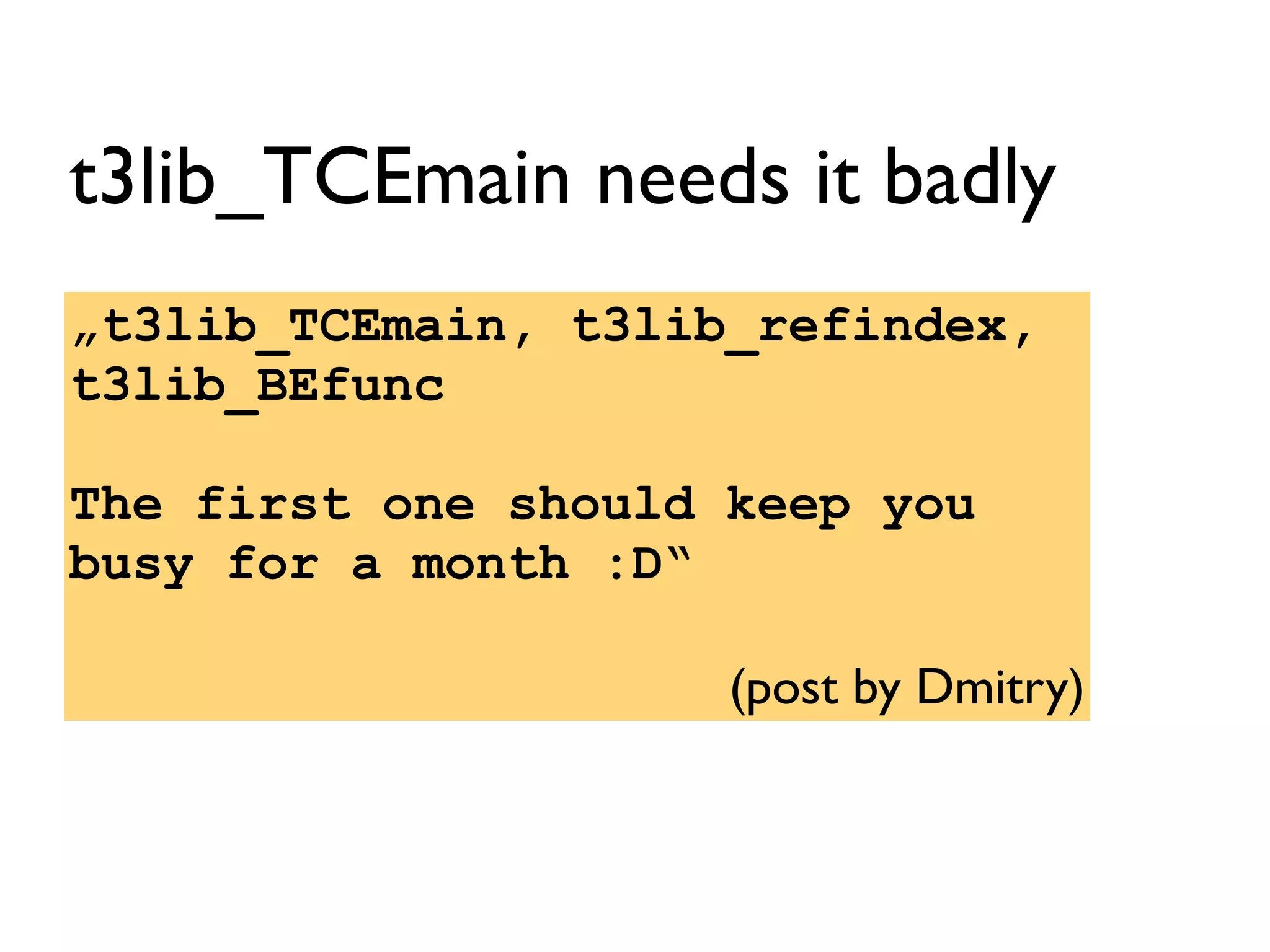 Unit testing for the TYPO3 4.x core