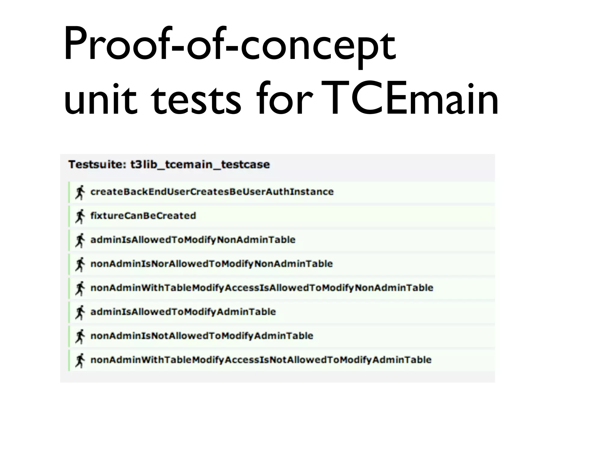 Unit testing for the TYPO3 4.x core