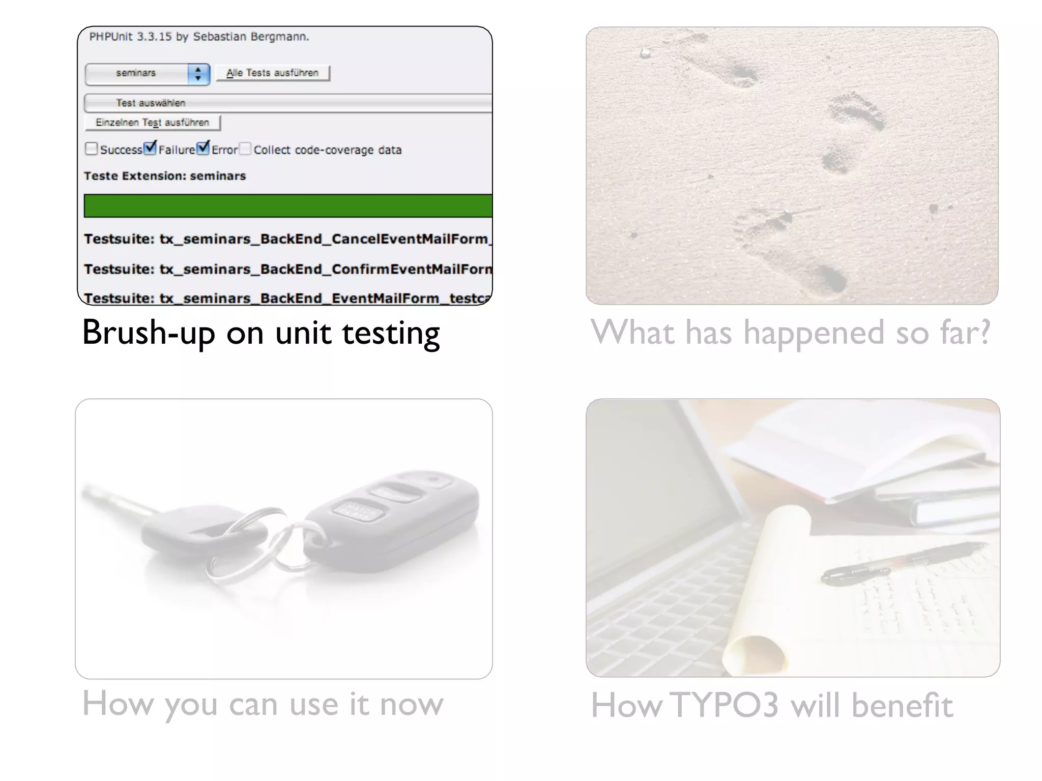Unit testing for the TYPO3 4.x core