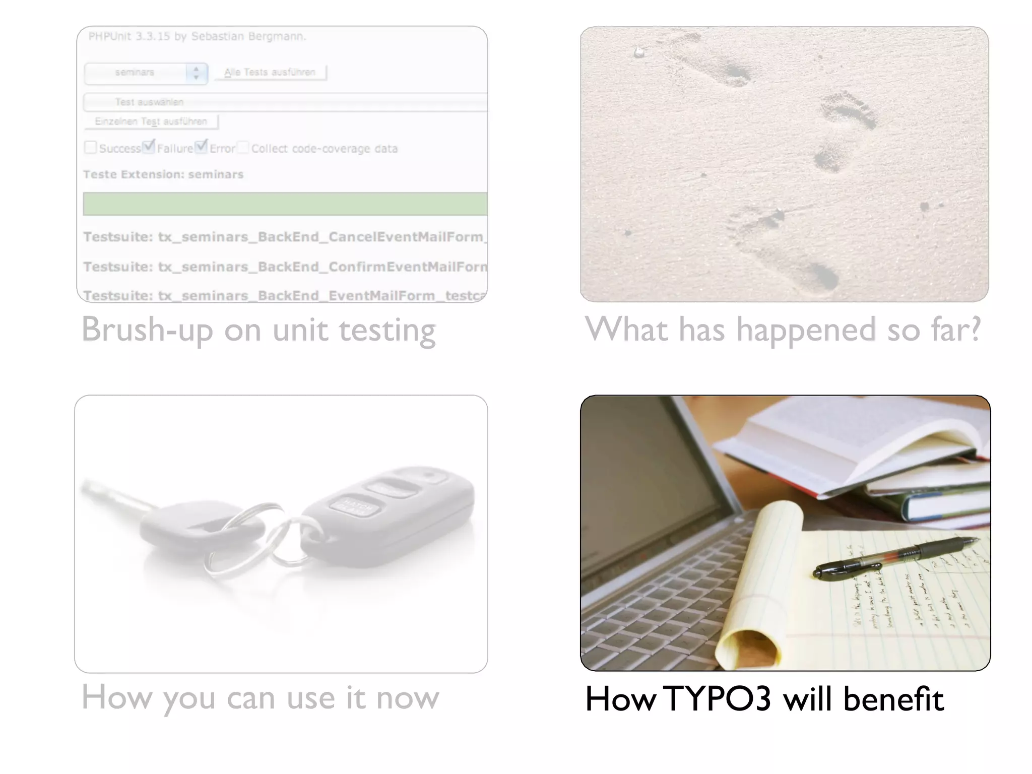 Unit testing for the TYPO3 4.x core