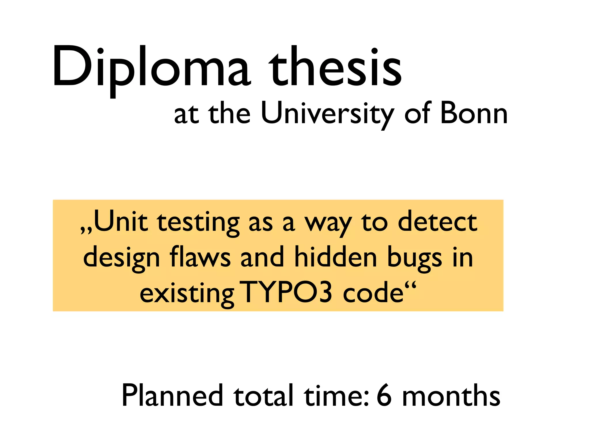 Unit testing for the TYPO3 4.x core