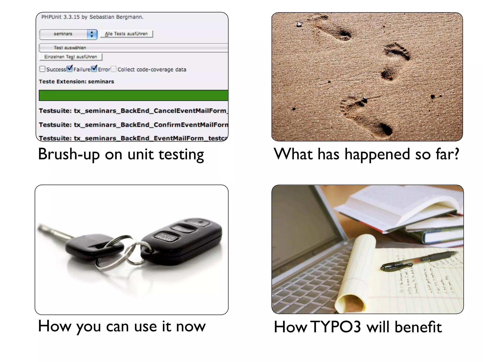 Unit testing for the TYPO3 4.x core