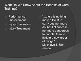 Core Training: What We Think vs. What We Know | PPTX