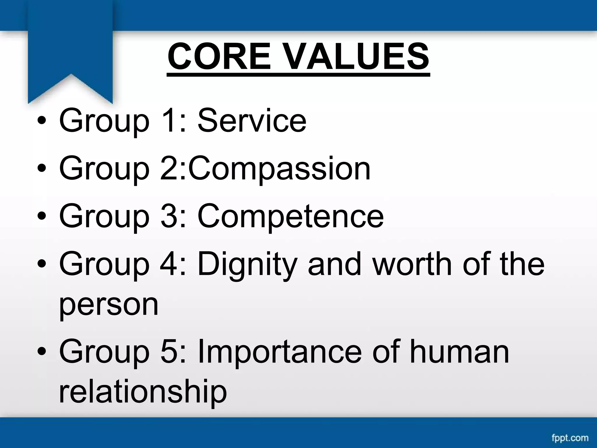 Core values of social work pptx