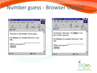 Number guess - Browser Output
 
