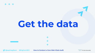 @sophiegibson #BrightonSEO How to Conduct a Core Web Vitals Audit
Get the data
 