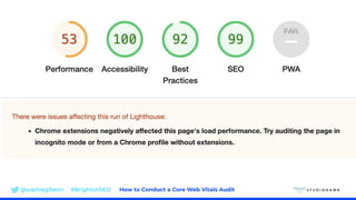 @sophiegibson #BrightonSEO How to Conduct a Core Web Vitals Audit
 