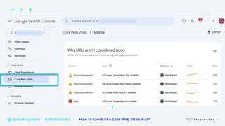 @sophiegibson #BrightonSEO How to Conduct a Core Web Vitals Audit
 