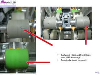 Mar-03
17
• Surface of Back and Front Coats
must NOT be damage
• Peripdically should be control
 