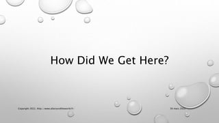 How Did We Get Here?
30 mars 2022
Copyright 2022, http://www.allaroundtheworld.fr/
 