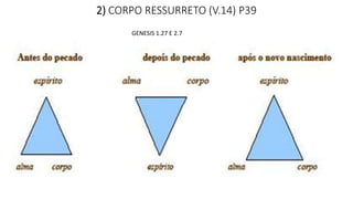 2) CORPO RESSURRETO (V.14) P39
GENESIS 1.27 E 2.7
 