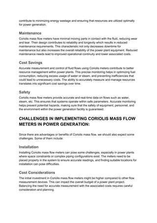 coriolis mass flow meter for Power Generation | DOCX