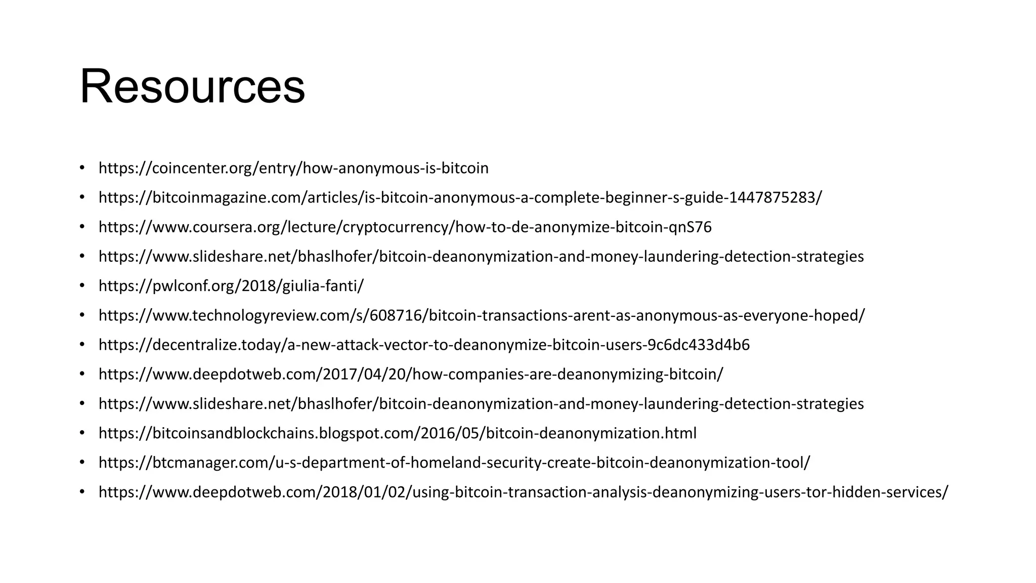 Not So Anonymous - Deanonymization of Blockchain Users | PPTX