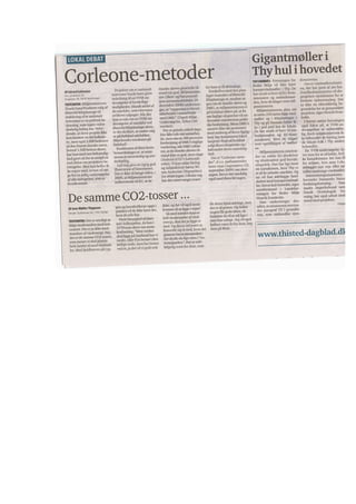 17.11.2009, Jens Møller Thygesen: "Corleone meDe samme CO2-tosser...", Thisted Dagblad
