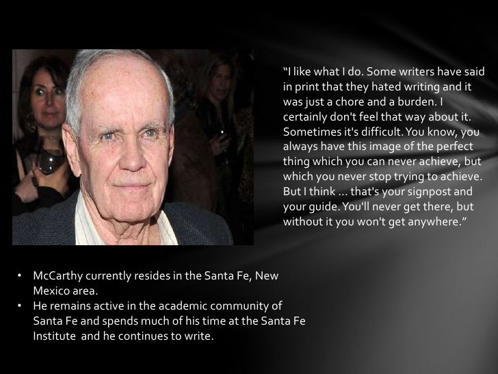 cormac mccarthy author presentation cormac mccarthy works